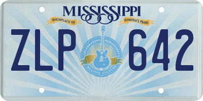 MS license plate ZLP642