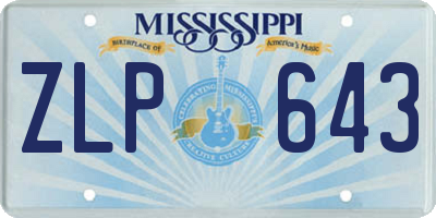 MS license plate ZLP643