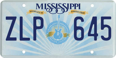 MS license plate ZLP645
