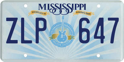 MS license plate ZLP647