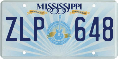 MS license plate ZLP648