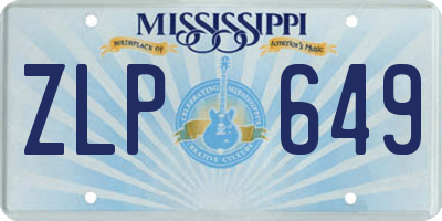 MS license plate ZLP649