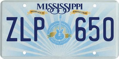 MS license plate ZLP650