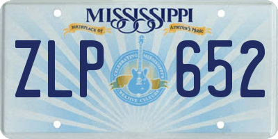MS license plate ZLP652