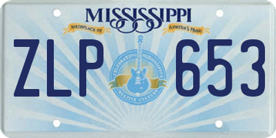 MS license plate ZLP653