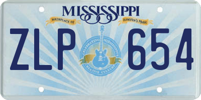 MS license plate ZLP654