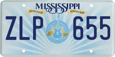 MS license plate ZLP655