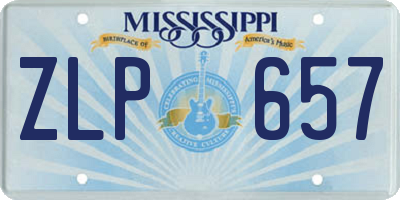 MS license plate ZLP657