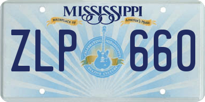 MS license plate ZLP660