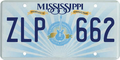 MS license plate ZLP662