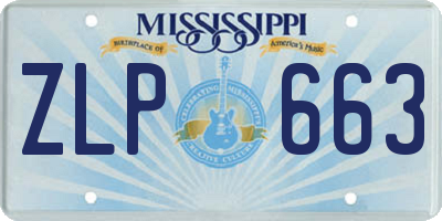 MS license plate ZLP663