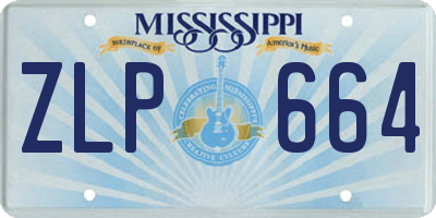 MS license plate ZLP664
