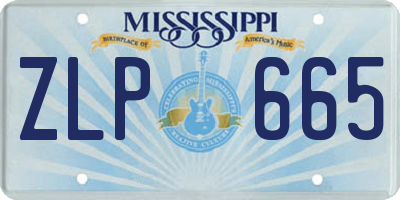 MS license plate ZLP665