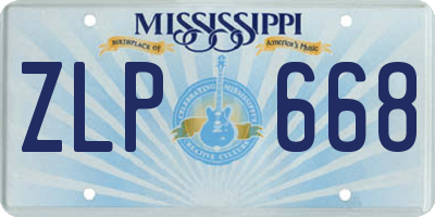 MS license plate ZLP668