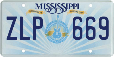 MS license plate ZLP669