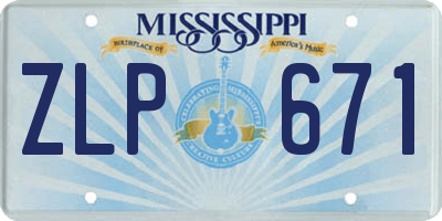 MS license plate ZLP671