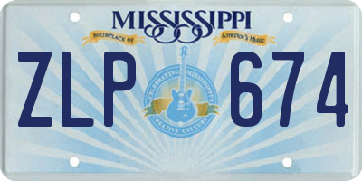 MS license plate ZLP674
