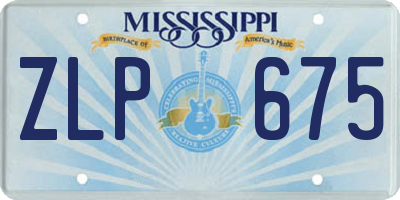 MS license plate ZLP675