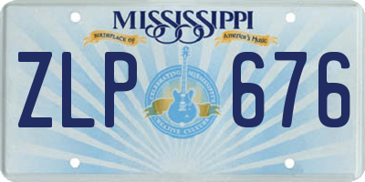 MS license plate ZLP676