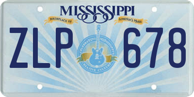 MS license plate ZLP678