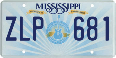 MS license plate ZLP681