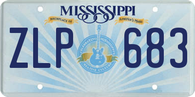 MS license plate ZLP683