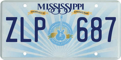 MS license plate ZLP687