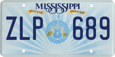 MS license plate ZLP689