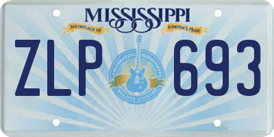 MS license plate ZLP693