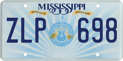 MS license plate ZLP698