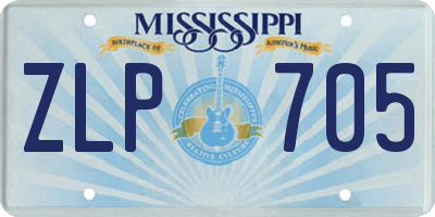 MS license plate ZLP705
