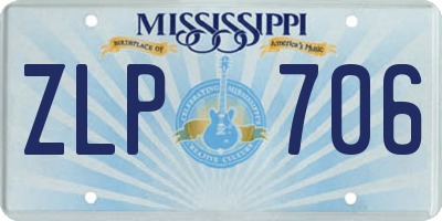 MS license plate ZLP706