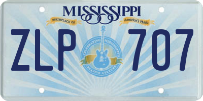 MS license plate ZLP707
