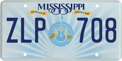 MS license plate ZLP708