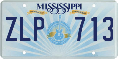 MS license plate ZLP713