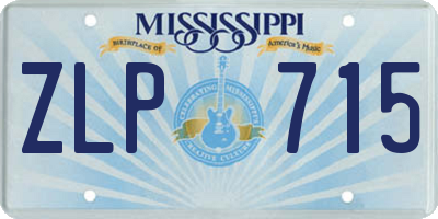 MS license plate ZLP715