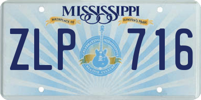 MS license plate ZLP716