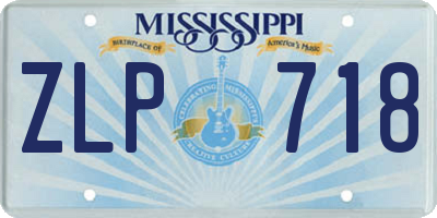 MS license plate ZLP718