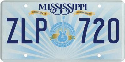 MS license plate ZLP720