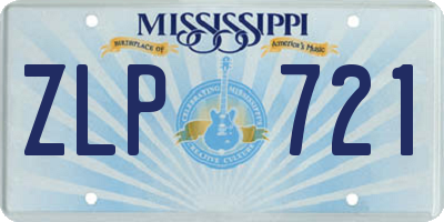 MS license plate ZLP721