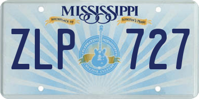 MS license plate ZLP727