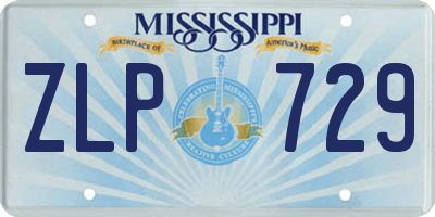 MS license plate ZLP729