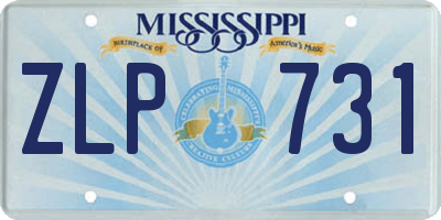 MS license plate ZLP731