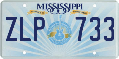 MS license plate ZLP733