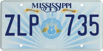 MS license plate ZLP735