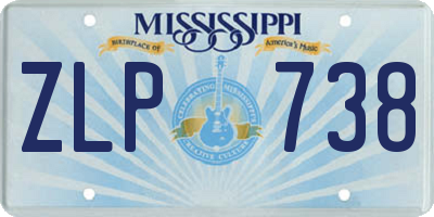 MS license plate ZLP738