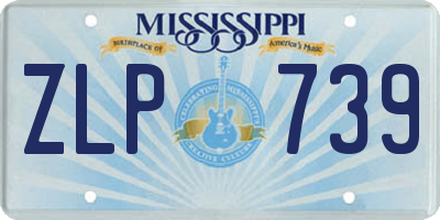 MS license plate ZLP739