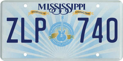 MS license plate ZLP740