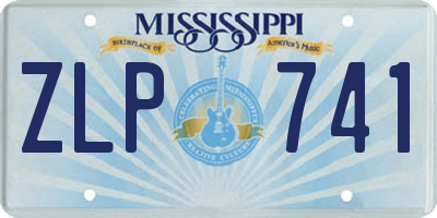 MS license plate ZLP741
