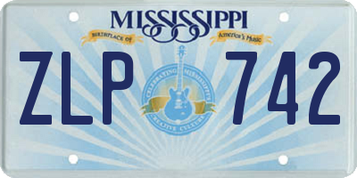 MS license plate ZLP742